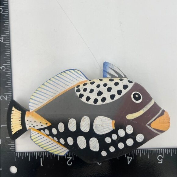 Clown Triggerfish Handcrafted Fish Decor Nautical Decor Marine Beach House Ocean - Picture 7 of 7